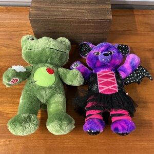 Build A Bear Halloween Pack Purple Starry Night Vampire Bear Zombie Frog Plush